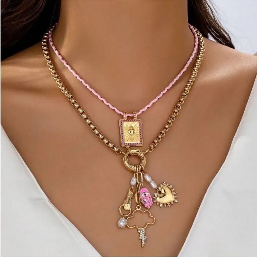Pink Pendant Necklace N1077